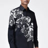 Regular Fit Cotton Poplin Shirt with Orchid Print