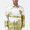 Regular Fit Light Linen Shirt with Landscape Print