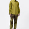 Regular Fit Men's Solid Button-Up Shirt Bright Olive - Genes Lecoanet Hemant