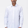 Regular Fit Men's Solid Button-Up Shirt-White - Genes Lecoanet Hemant