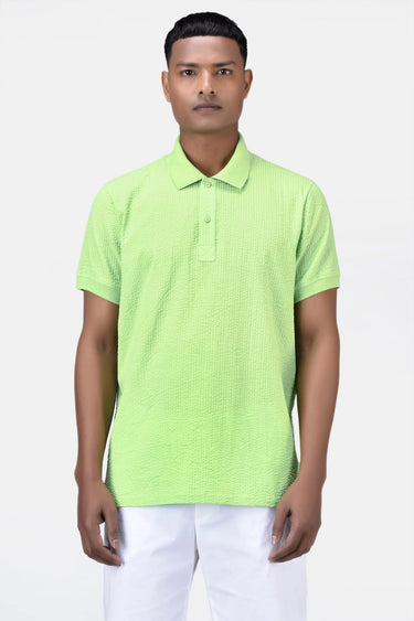 Regular Fit Polo with DTM Collar Mint Green - Genes Lecoanet Hemant