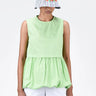 Regular Fit Round Neck Top With Voluminous Hem Mint Green - Genes Lecoanet Hemant