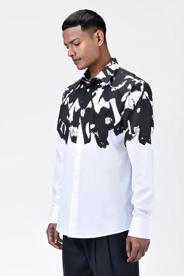 Regular Fit Shirt With Mirage Placement Print - Genes Lecoanet Hemant