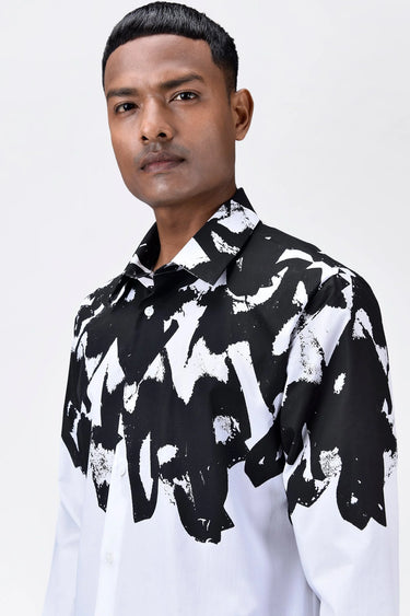 Regular Fit Shirt With Mirage Placement Print - Genes Lecoanet Hemant