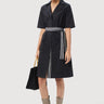 Regular Fit Short Sleeve Shirt-Dress with Line Print on Center Back - Genes Lecoanet Hemant