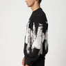 Regular Fit Sweatshirt with Artistic Brush Effect Print - Genes Lecoanet Hemant