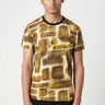 Regular Fit T-Shirt in All-Over Abstract Check Print - Genes Lecoanet Hemant