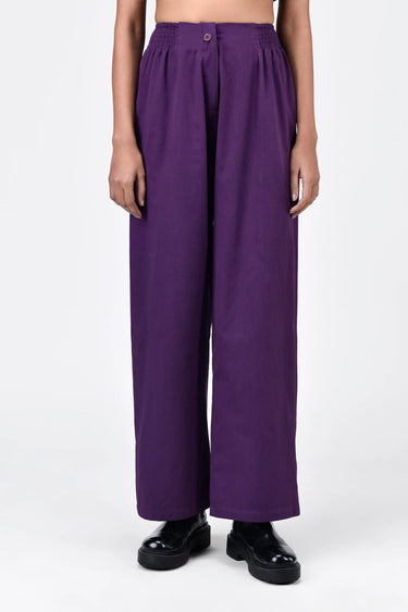 Regular Fit Trousers with Smocked Waist - Genes Lecoanet Hemant