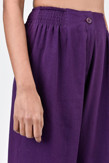Regular Fit Trousers with Smocked Waist - Genes Lecoanet Hemant