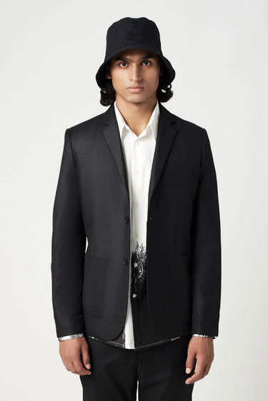 Regular Fit Two-Button Jacket with Patch Pocket - Genes Lecoanet Hemant