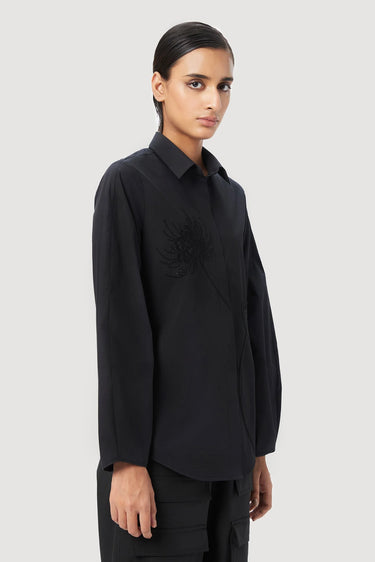Regular Fitted Button-Up Shirt with Soft Rounded Sleeves - Genes Lecoanet Hemant