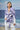 White belted jacket for women with relaxed fit and fluid silhouette