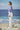White viscose nylon jacket for women styled for resort wear
