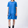 Relaxed Fit Dress with Gathered Panel - Azure Blue
