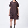 Relaxed Fit Dress with Gathered Panel - Brown