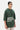 Relaxed Fit Hoodie T-Shirt with Brushed Logo Print Placement-Forest Green