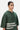 Relaxed Fit Hoodie T-Shirt with Brushed Logo Print Placement-Forest Green