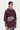 Relaxed Fit Hoodie T-Shirt with Brushed Logo Print Placement- Wine - Genes Lecoanet Hemant