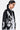 Relaxed Fit Linen Herringbone Bomber Jacket with Tropical Print Black