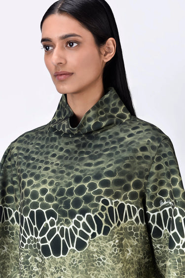 Relaxed Fit Sweatshirt with Seam Pockets & Microcell Print - Taupe - Genes Lecoanet Hemant
