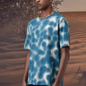 Retro Blue Abstract Graphic T-Shirt - Genes Online Store