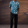 Retro Blue Abstract Graphic T-Shirt - Genes Online Store