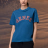 Retro Blue Cotton Jersey T-Shirt - Genes Online Store