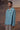 Retro blue cotton hooded shirt with long sleeves and relaxed silhouette