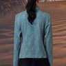 Retro Blue Micro-Dot High Neck Jersey Top - Genes Online Store