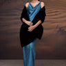 Retro Blue Satin Cowl Neck Dress - Genes Online Store