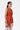 Seersucker Sleeveless Jacket With Tie-Up Waist-Coral Orange - Genes Lecoanet Hemant