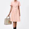 Semi-Fit Shirt Dress with Back Cutout-Light Peach - Genes Lecoanet Hemant