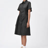 Semi-Fit Shirt Dress with Back Cutout - Black - Genes Lecoanet Hemant