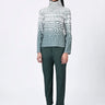 Semi-Fitted Turtle Neck Top with Cell Degrade Print - Genes Lecoanet Hemant