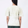 Semi-Fitted V-Neck Top with Pleated Pockets & Microcell Print - Genes Lecoanet Hemant
