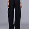 Side Pleat Relax Fit Trousers- Black - Genes Online Store