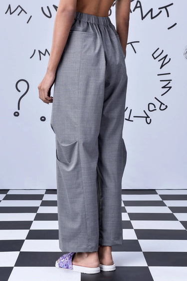 Side Pleat Relax Fit Trousers- Pearl Grey - Genes Online Store