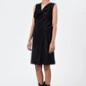 Sleek Heavy Satin Bias-Cut Dress Black - Genes Lecoanet Hemant