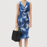 Sleeveless Dress with Dramatic Deep Cowl Neck - Genes Lecoanet Hemant