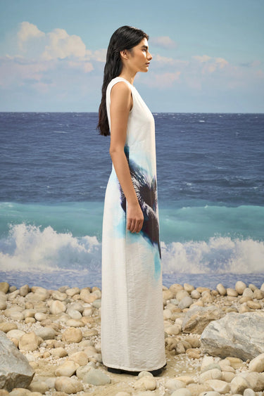 Premium viscose nylon dress for women styled for resort wear