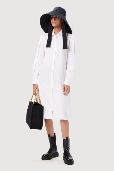 Slim Fit A-Line Shirt Dress with Fish Print - Genes Lecoanet Hemant