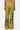 Slim Fit Boot Cut Linen Herringbone Trouser with Orchid Print Bright olive