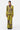Slim Fit Boot Cut Linen Herringbone Trouser with Orchid Print Bright olive