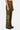 Slim Fit Boot Cut Linen Herringbone Trouser with Orchid Print Khaki