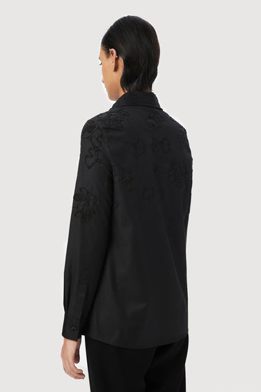 Slim Fit Button-Up Shirt with Delicate Beads Embroidery Placement - Genes Lecoanet Hemant