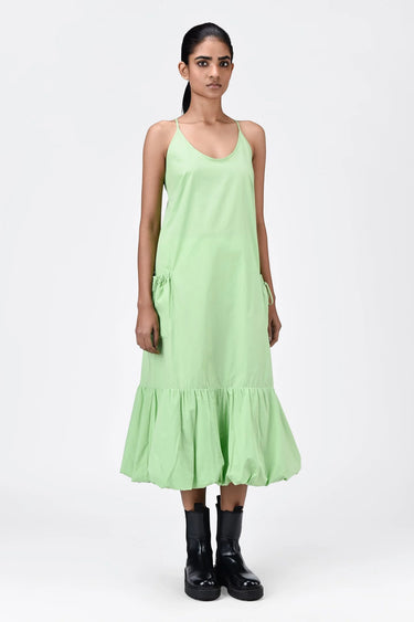 Slim Fit Dress with Strap Back-Mint Green - Genes Lecoanet Hemant