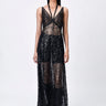 Slim Fit Embroidered Tulle Floor-Length Gown