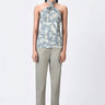 Slim Fit Halter Neck Top with Front Knot