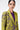 Slim Fit Linen Herringbone Jacket with Orchid Print Bright Olive