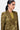 Slim Fit Linen Herringbone Jacket with Orchid Print Bright Olive